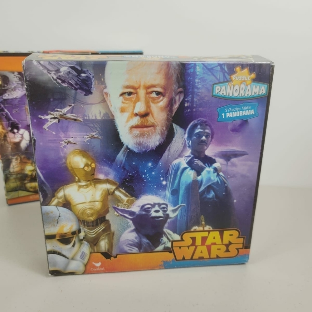 Star Wars 3 Puzzles make 1 Panorama Hans Solo Chewbacca Yoda Luke - Picture 8 of 8